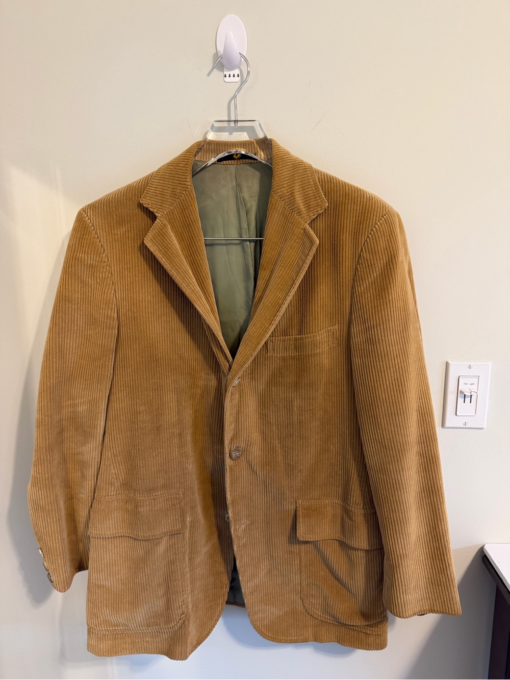 Vtg 70s Abercrombie & Fitch x Rooster Tan Corduroy Blazer Sport Coat Patch Pkt